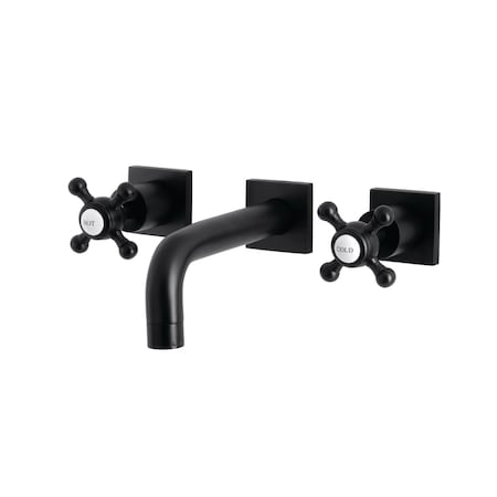 Kingston Brass KS6120BX Two-Handle Wall Mount Bathroom Faucet, Matte Black KS6120BX